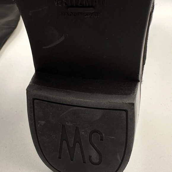 Stuart Weitzman Black & Gray 50/50 Textured Boots•Dark Academia•Steam Punk•Edgy - Picture 12 of 16